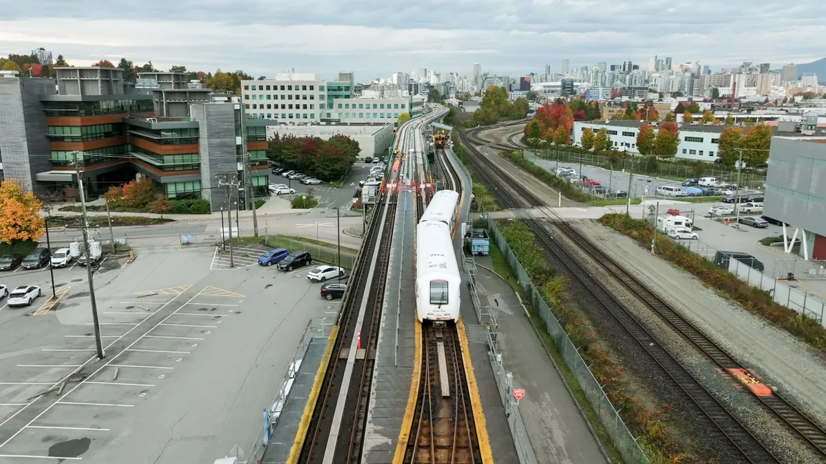 Aerial view of the elevated guideway — B.C. Ministry of Transportation and Transit, CC BY-NC-ND 4.0